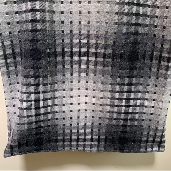 Marco de Vincenzo -- Gray Plaid Virgin Wool Over Metallic Lined Sheath Dress - Picture 12 of 15